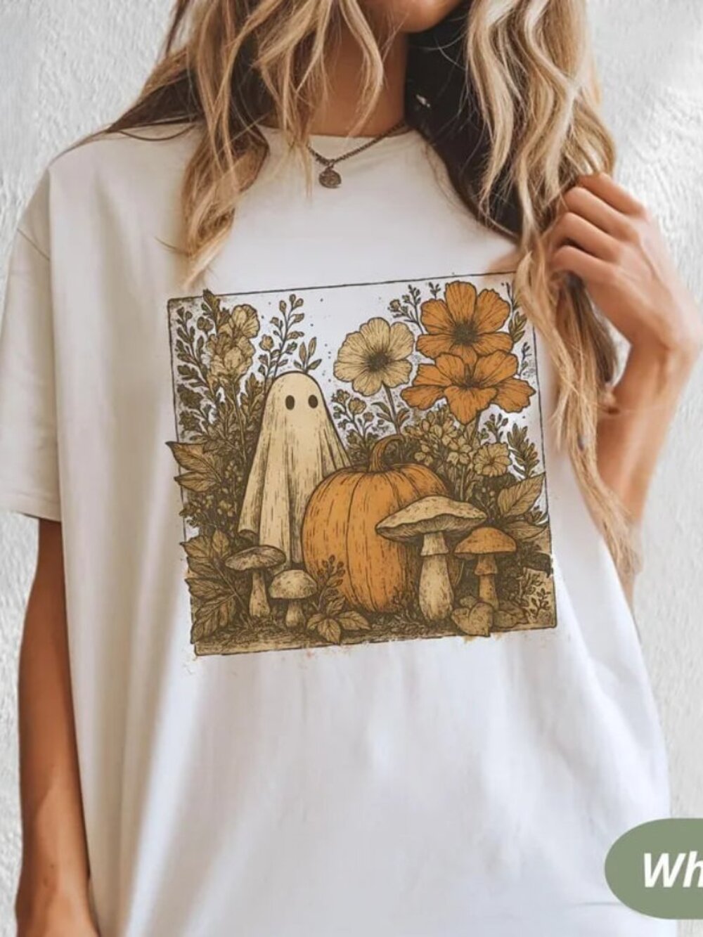 Ghost Halloween Tee, Pumpkin Floral Shirt, Fall Halloween Shirt Gift